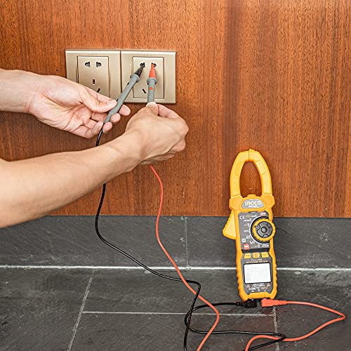 INGCO Digital Clamp Meter 1000A True RMS 6000 Counts Multimeter Voltage Tester Amp Meter AC Current 1000A AC/DC Voltage 1000V VFD LOZ NCV Capacitance