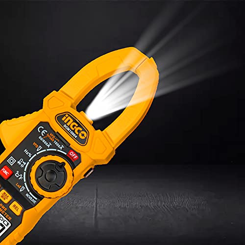 INGCO Digital Clamp Meter 1000A True RMS 6000 Counts Multimeter Voltage Tester Amp Meter AC Current 1000A AC/DC Voltage 1000V VFD LOZ NCV Capacitance