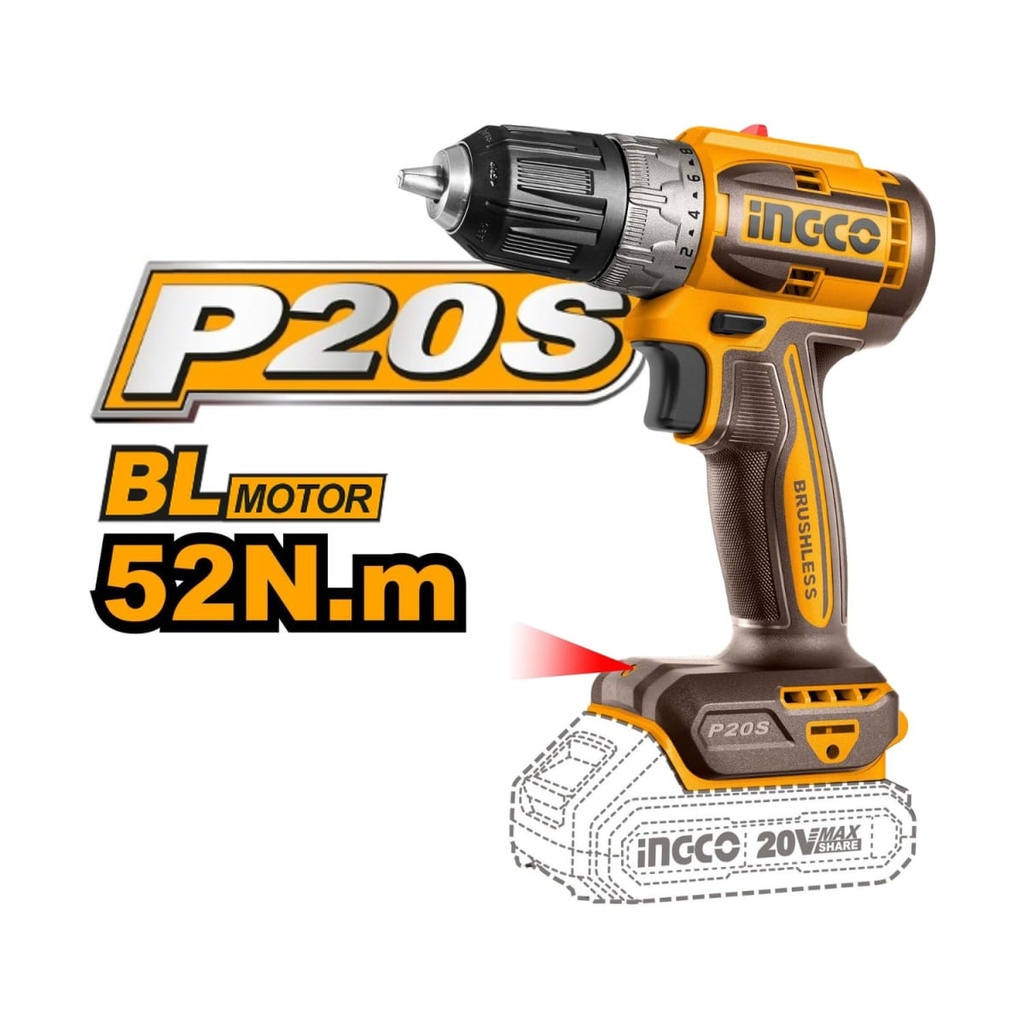 KIT TALADRO + LLAVE DE IMPACTO + AMOLADORA + ROTOMARTILLO + LINTERNA INGCO (CKLI2058)