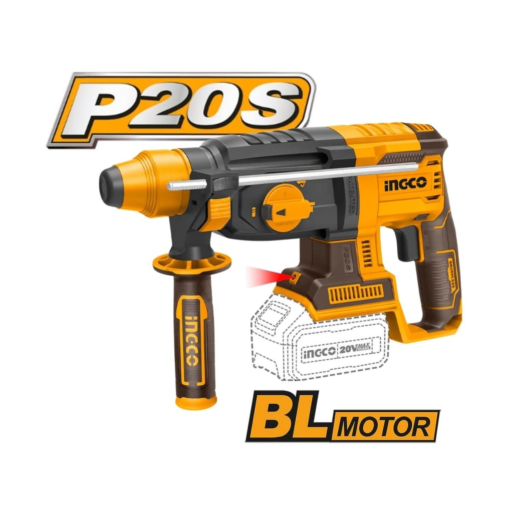KIT TALADRO + LLAVE DE IMPACTO + AMOLADORA + ROTOMARTILLO + LINTERNA INGCO (CKLI2058)