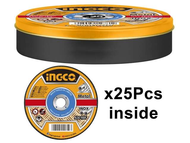 JUEGO DE DISCOS X 25 PZAS CORTE METAL ABRASIVO 115MM INGCO (MCD1211525)