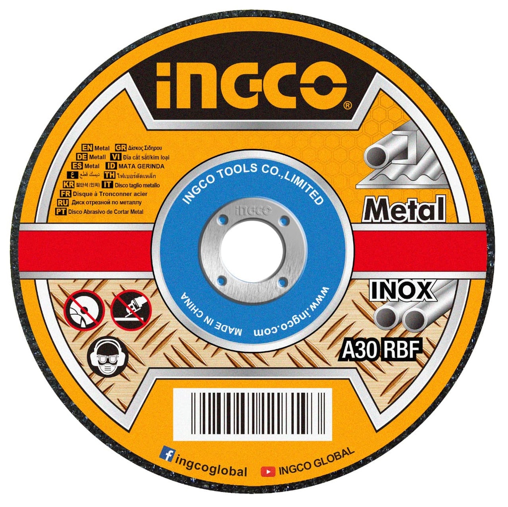 DISCO CORTE FINO METAL ABRASIVO-INOX 230MM INGCO (MCD302303)