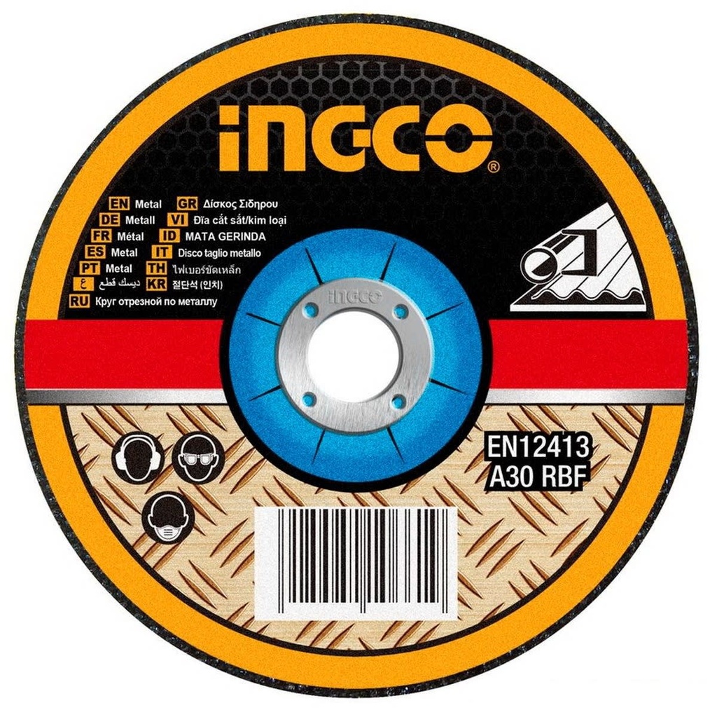 DISCO DESBASTE ABRASIVO 7" 180X6MM METAL INGCO (MGD601801)