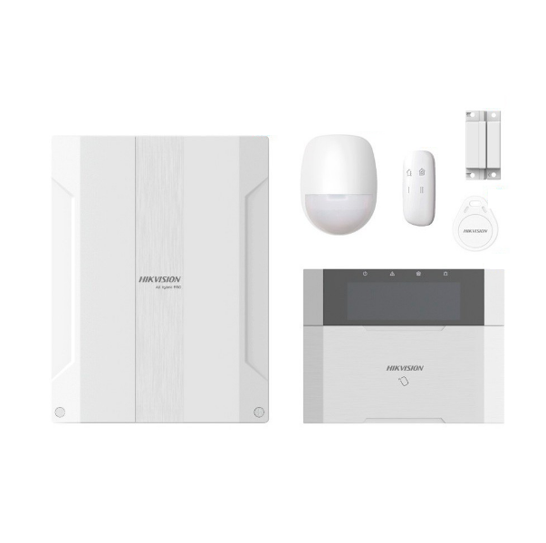 KIT DE ALARMA HIBRIDA 8Z CON DISPOSITIVOS CABLEADOS HIKVISION (HK-DS-PHA64-KIT)