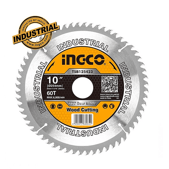 DISCO CORTE MADERA DIAMANTADO 10'' 60 D INGCO (TSB125423)