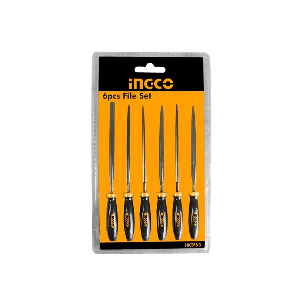 SET DE LIMAS-LIMATONES DE ACERO 6 PIEZAS INGCO (HKTF63)