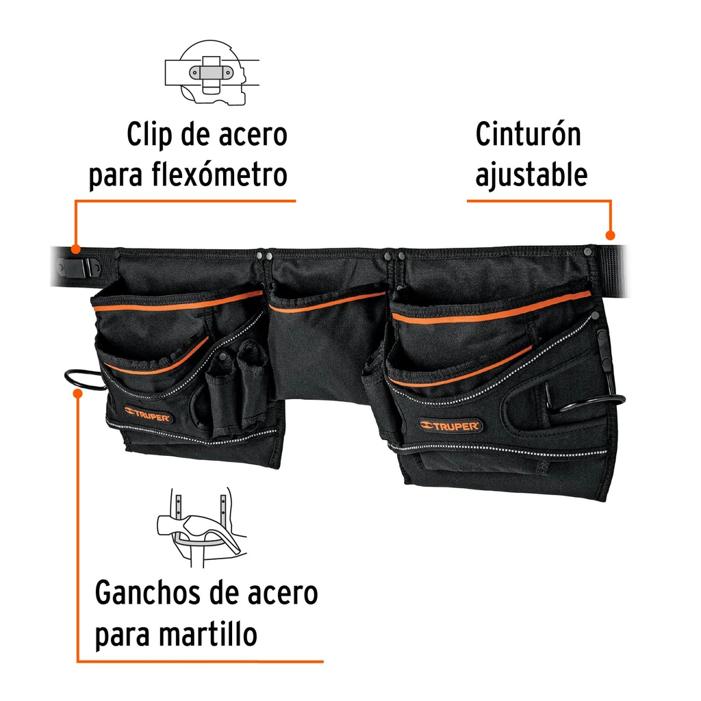 PORTA HERRAMIENTAS DE POLIÉSTER, 20 COMPARTIMENTOS, TRUPER (POHE-20N)