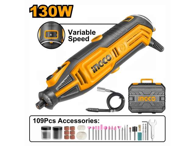MINI TORNO 130W (MOD NUEVO) C ACCESORIOS INGCO (MG13328)
