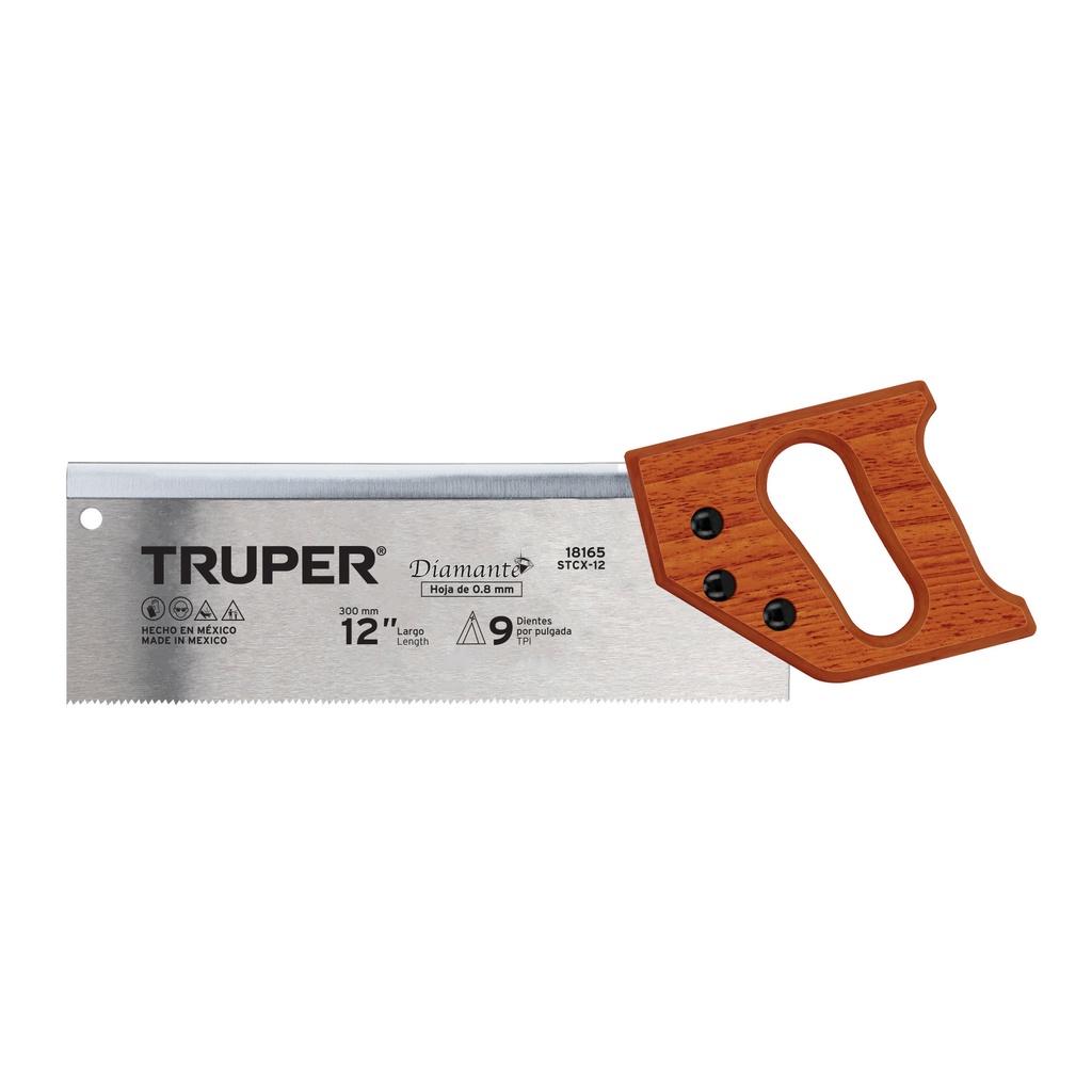 SERRUCHO DE COSTILLA 12" DIAMANTE, 9 DPP, TRUPER (STCX-12 )