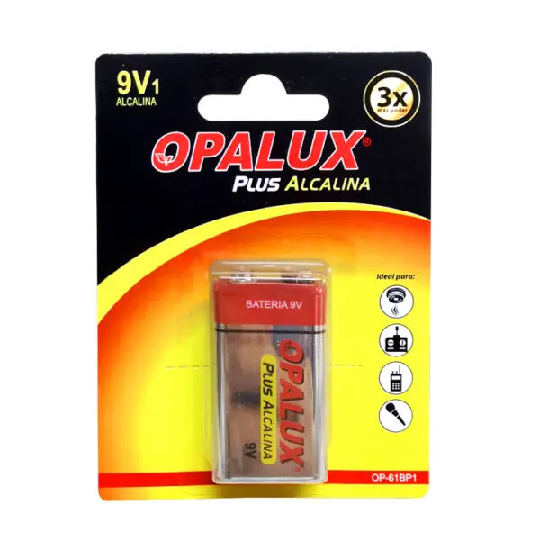 BATERIA ALCALINA 9V BLISTER OPALUX (OP-61BP1)