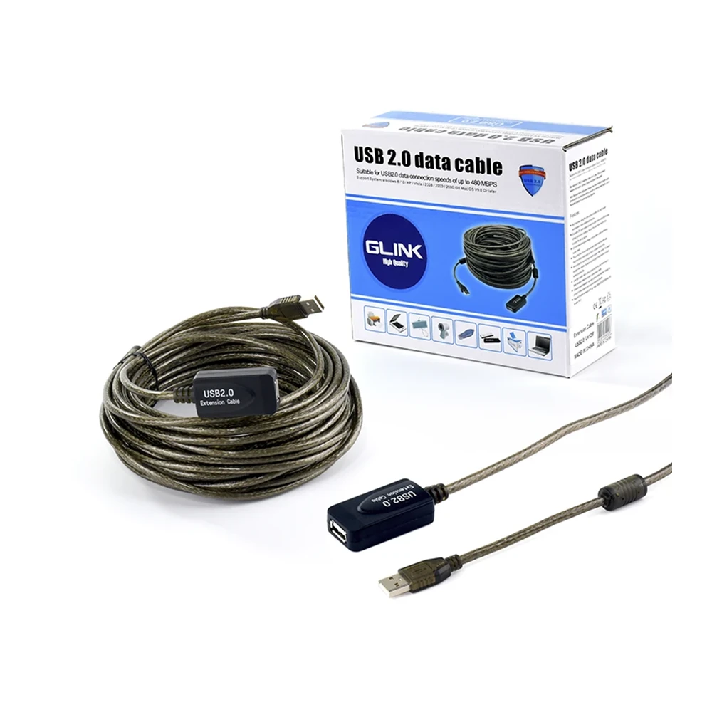 EXTENSION CABLE USB 2.0 10 METROS GLINK (GL010-10M)