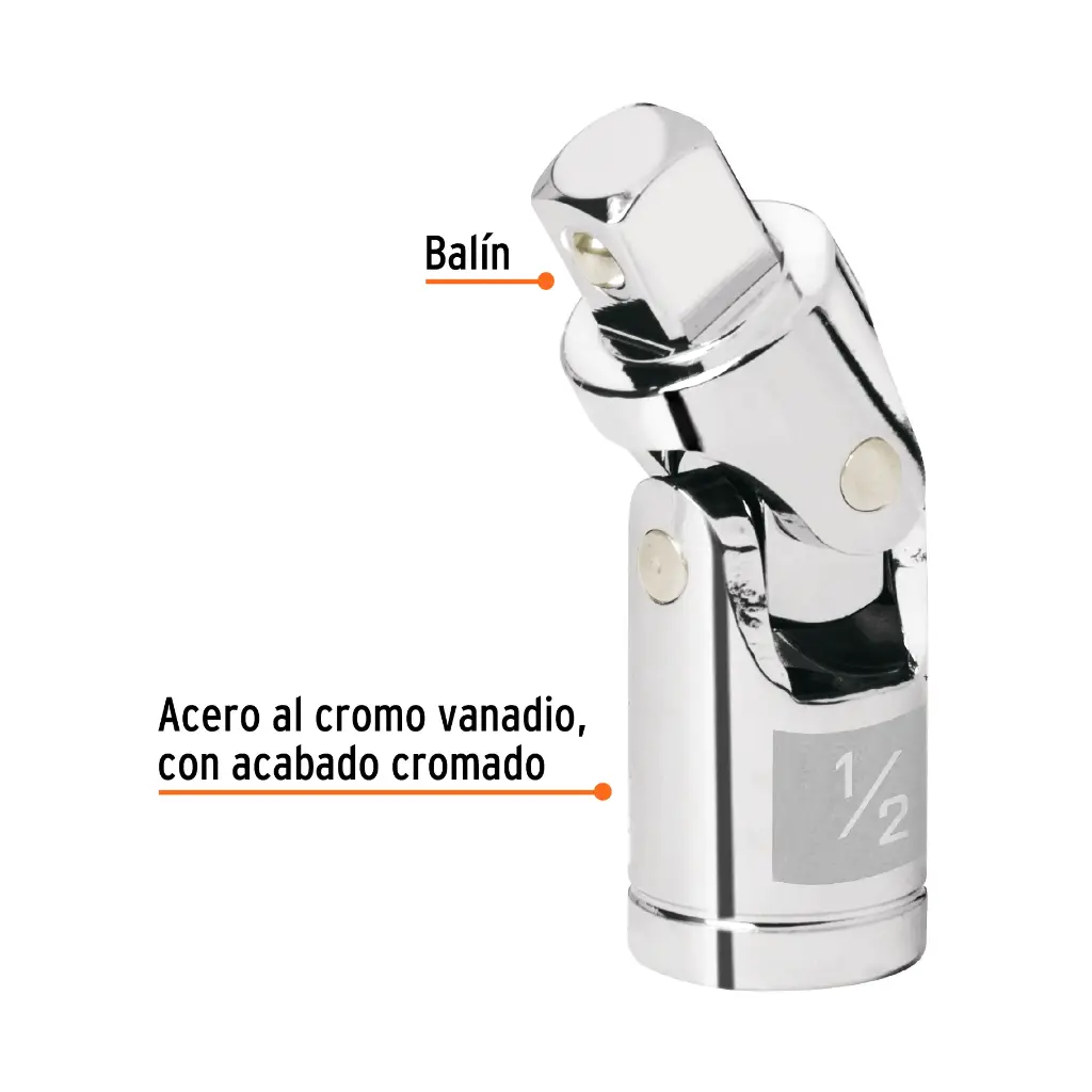 NUDO UNIVERSAL PARA DADOS CON CUADRO DE 1/2", TRUPER 13428 (N-5470)