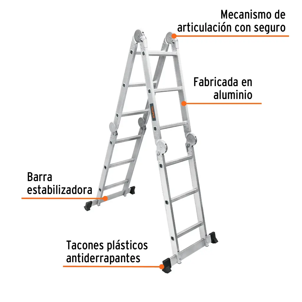 ESCALERA MULTIPOSICIÓN 12 PELDAÑOS, TIPO I, TRUPER 100495 (ESMU-112)