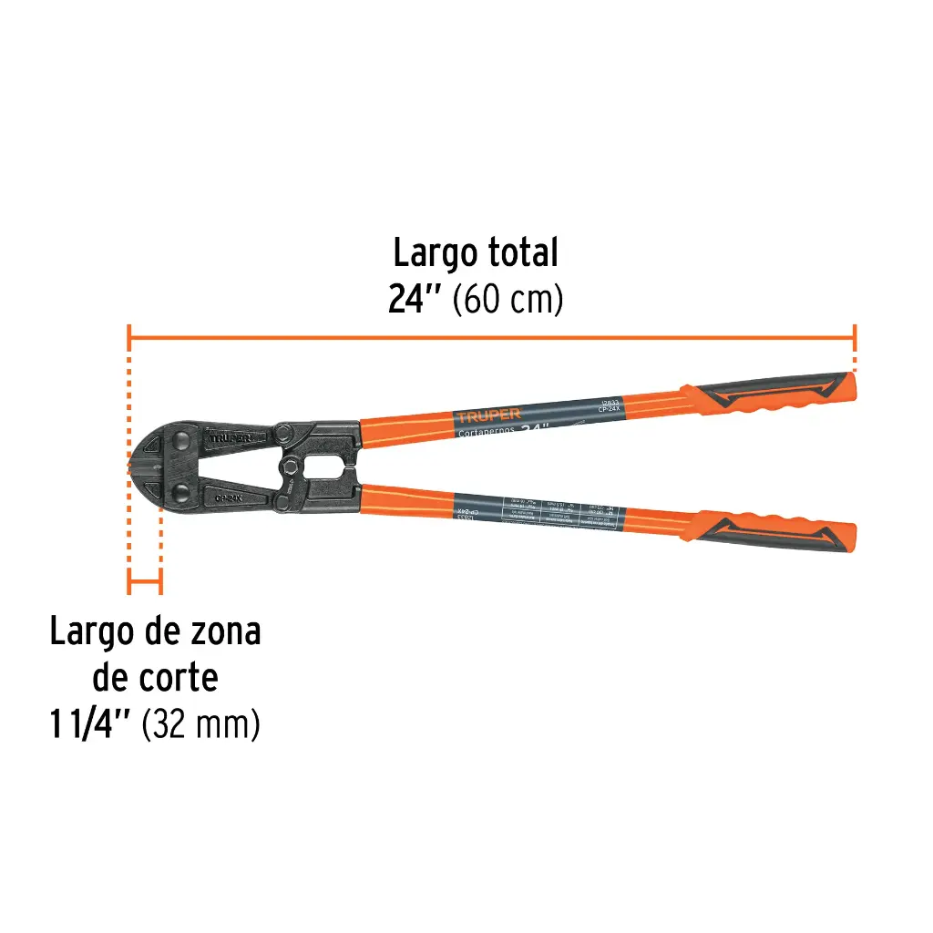 CORTAPERNOS - CIZALLA 24" (61cm), PROFESIONAL, TRUPER 12833 (CP-24X)