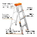 ESCALERA DE TIJERA TIPO II 3 PELDAÑOS, TRUPER 10435 (EST-23)