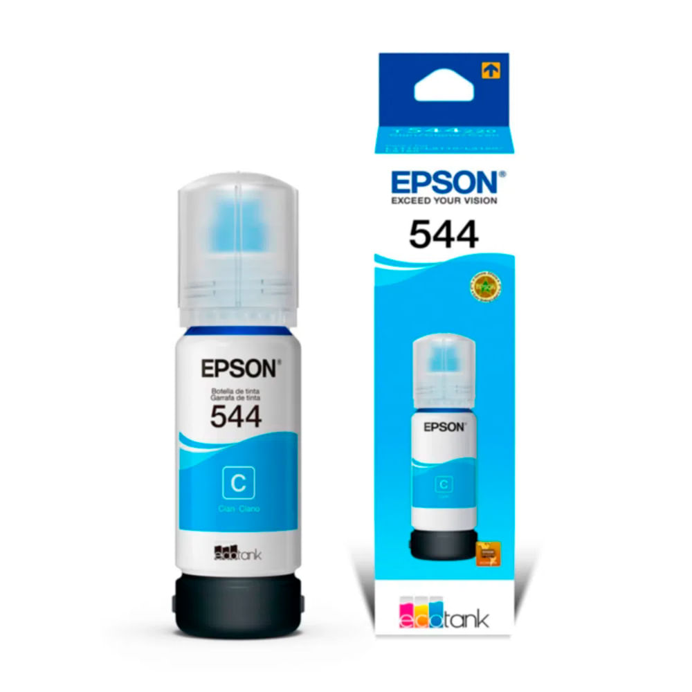 BOTELLA DE TINTA EPSON, COLOR CIAN, CONTENIDO 65ML (T544220-AL)