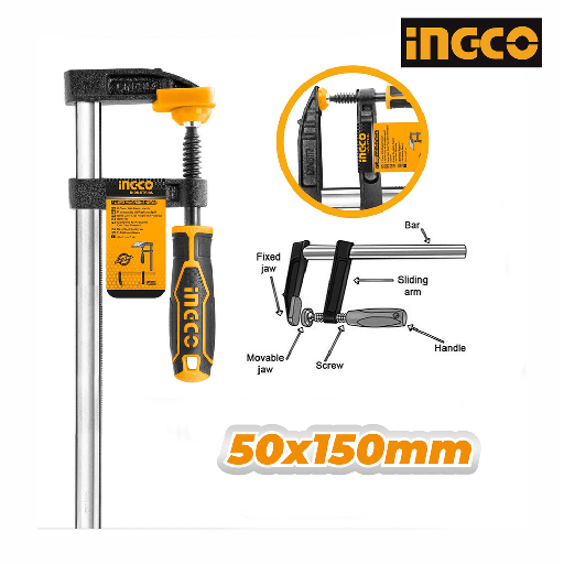 [HFC020501] ABRAZADERA PRENSA SARGENTO TIPO "F" 6" 50 X 150 MM INGCO (HFC020501)