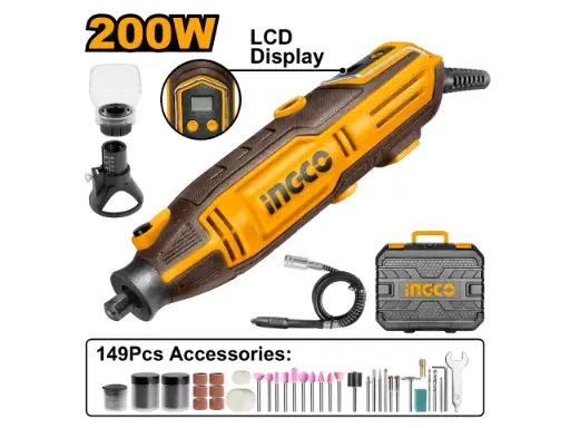 [MG2008] MINI TORNO 200W C PANTALLA LCD Y 149 ACCESORIOS INGCO (MG2008)