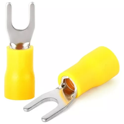 [SV5.5-6] TERMINAL AISLADO TIPO UÑA 12-10 AWG 1/4 (6.4 MM) - AMARILLO 100UND CNHOWDER (SV5.5-6)