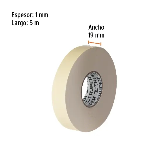 [CDC-1950] CINTA DOBLE CARA DE 19 MM X 5 M, TRUPER 11725 (CDC-1950)