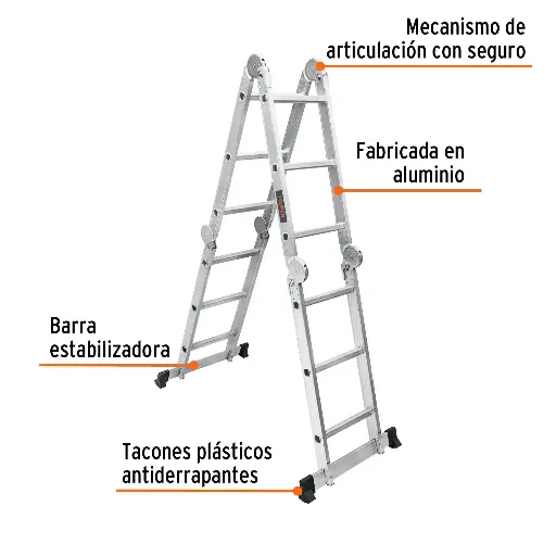 [ESMU-112] ESCALERA MULTIPOSICIÓN 12 PELDAÑOS, TIPO I, TRUPER 100495 (ESMU-112)