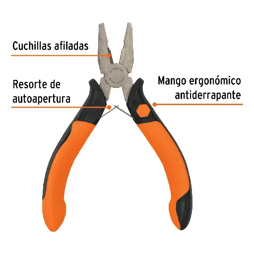 [PM-PE4] MINI PINZA PARA ELECTRICISTA 5'' (13CM) MANGO COMFORT GRIP, TRUPER 17371 (PM-PE4)